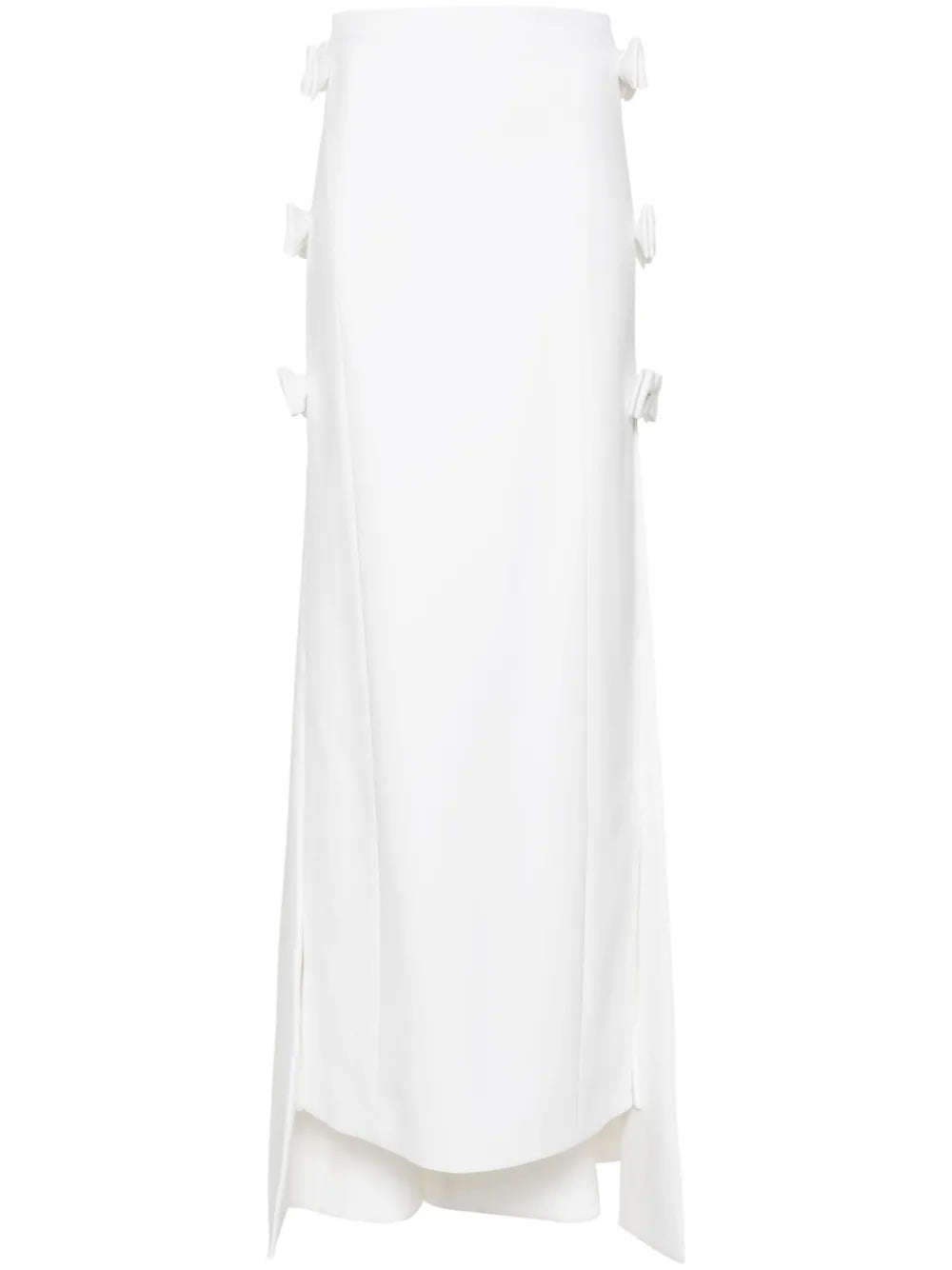 Sabina Bow-Detail Crepe Midi Skirt