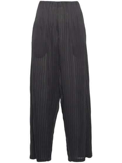 High-Waist Pleated Tapered Trousers