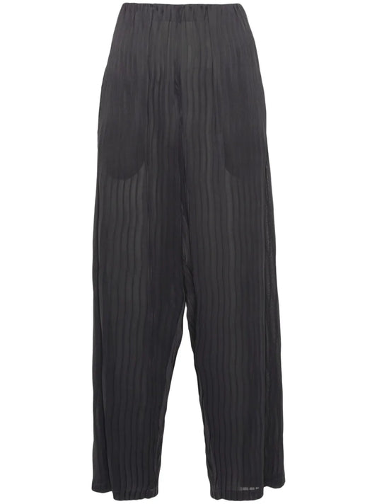 High-Waist Pleated Tapered Trousers