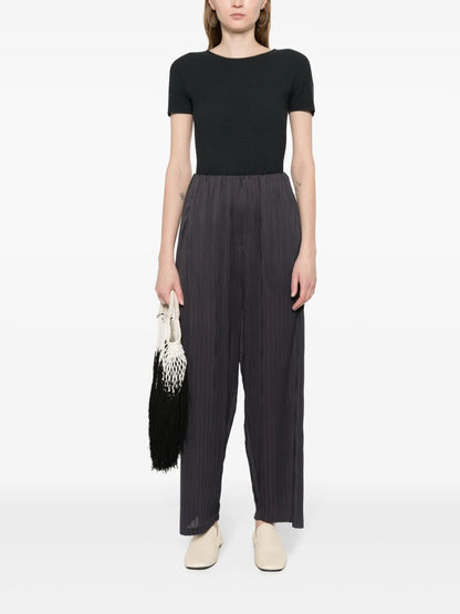 High-Waist Pleated Tapered Trousers