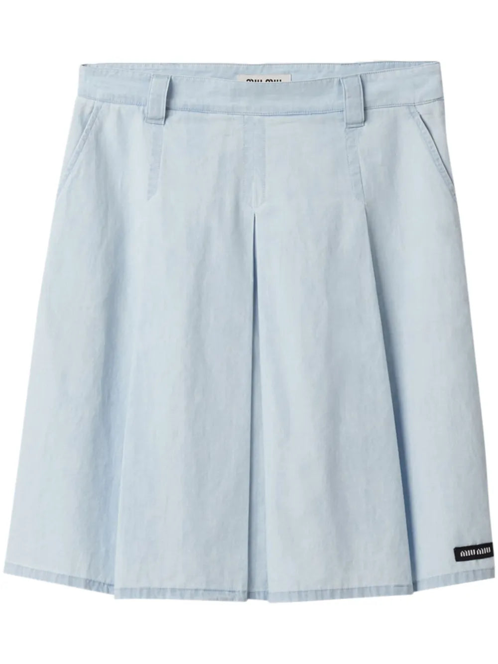 Pleated Chambray Skirt