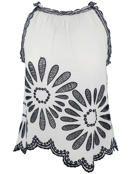Julie Embroidered Cotton Top