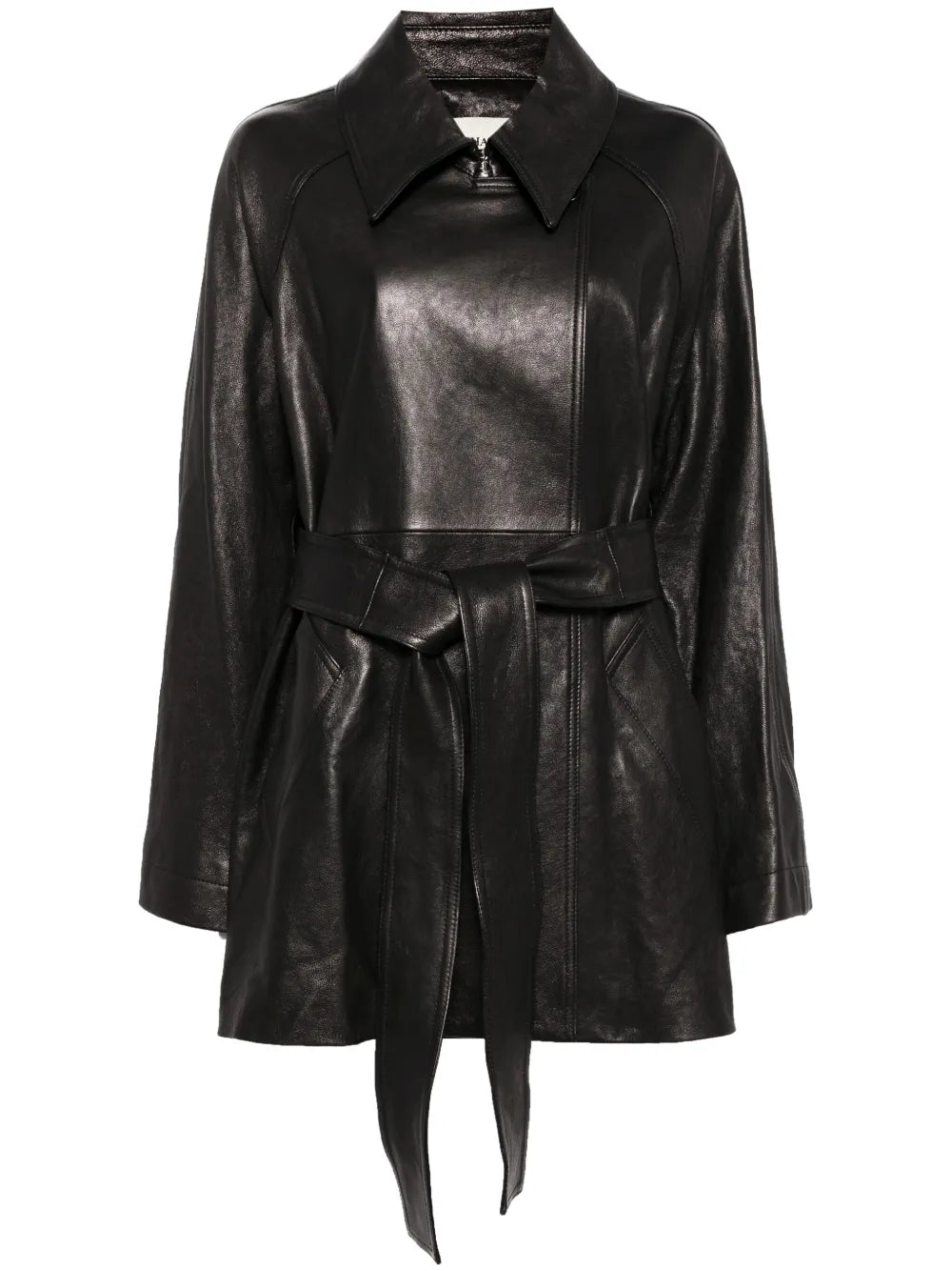 Belted Leather Coat