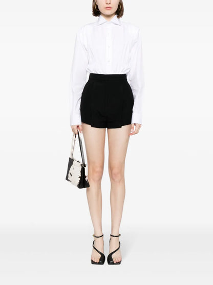 Pleat-Detail Tailored Shorts