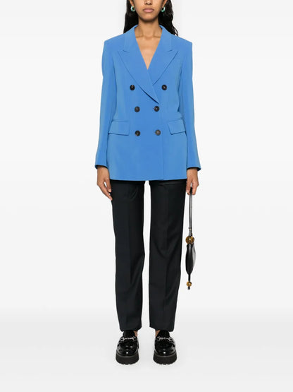 Double-Breasted Crepe Blazer