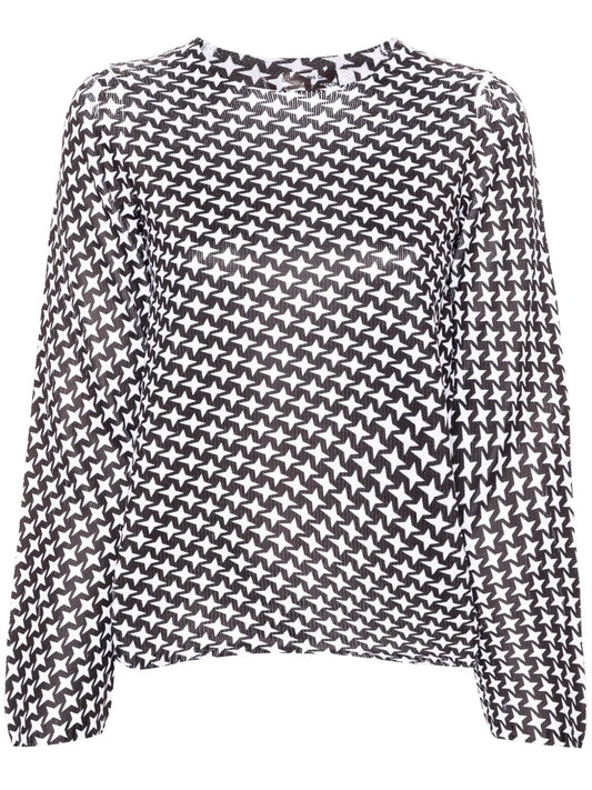 Star-Print Knitted T-Shirt