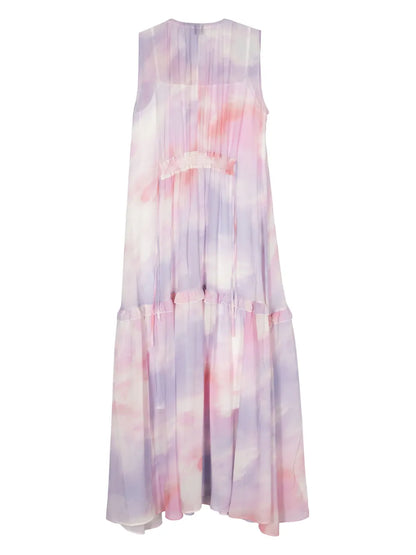 Delong Abstract-Print Midi Dress
