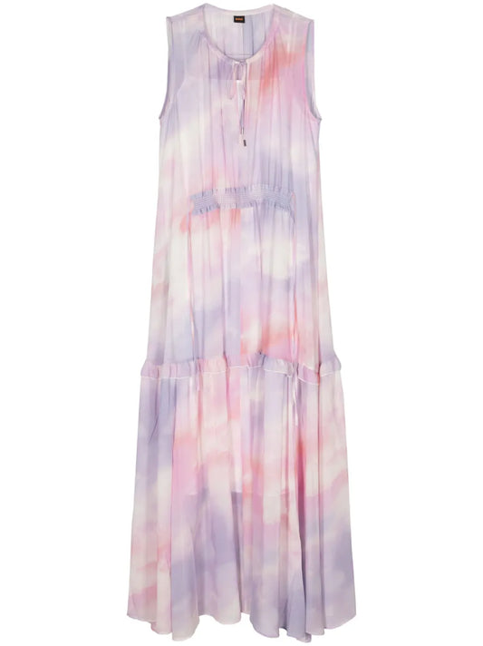 Delong Abstract-Print Midi Dress