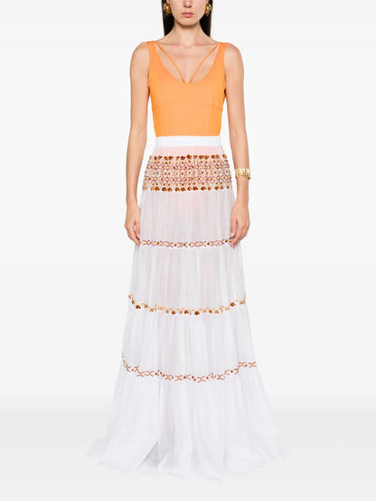 High-Waist Maxi Tiered Skirt