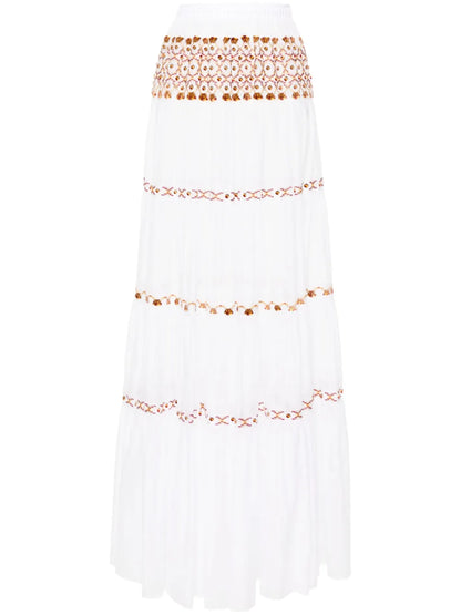 High-Waist Maxi Tiered Skirt