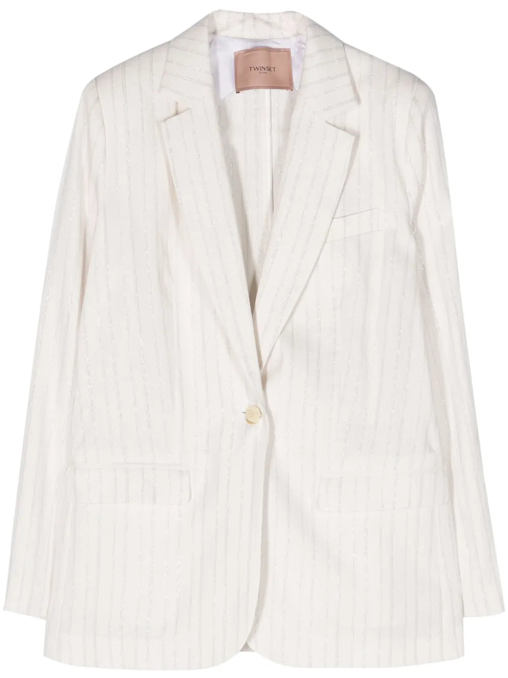Striped Single-Breasted Blazer