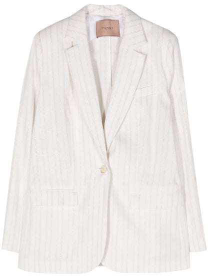 Striped Single-Breasted Blazer
