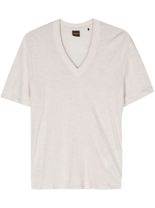 Logo-Embroidered Linen T-Shirt