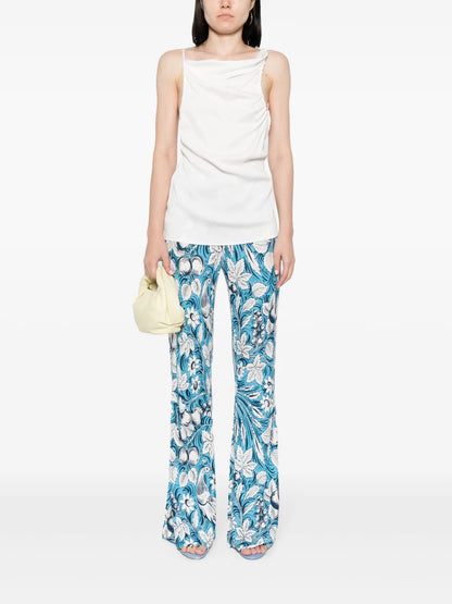 Brooklyn Floral-Print Flared Trousers