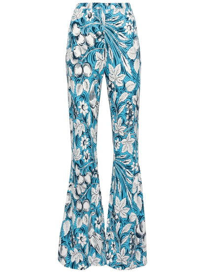 Brooklyn Floral-Print Flared Trousers