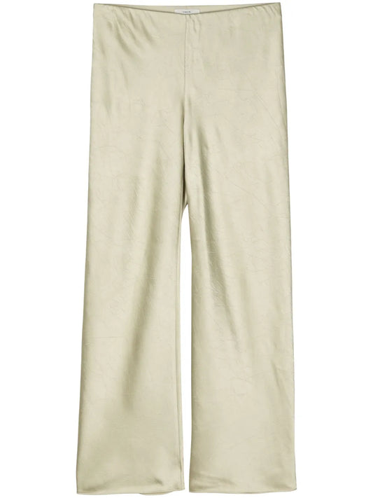 High-Waisted Satin Trousers