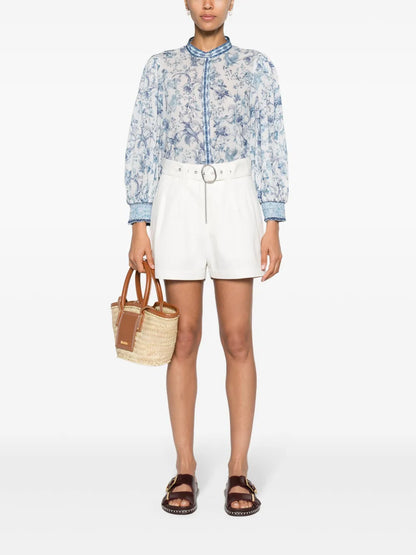 April Floral-Print Cotton Blouse