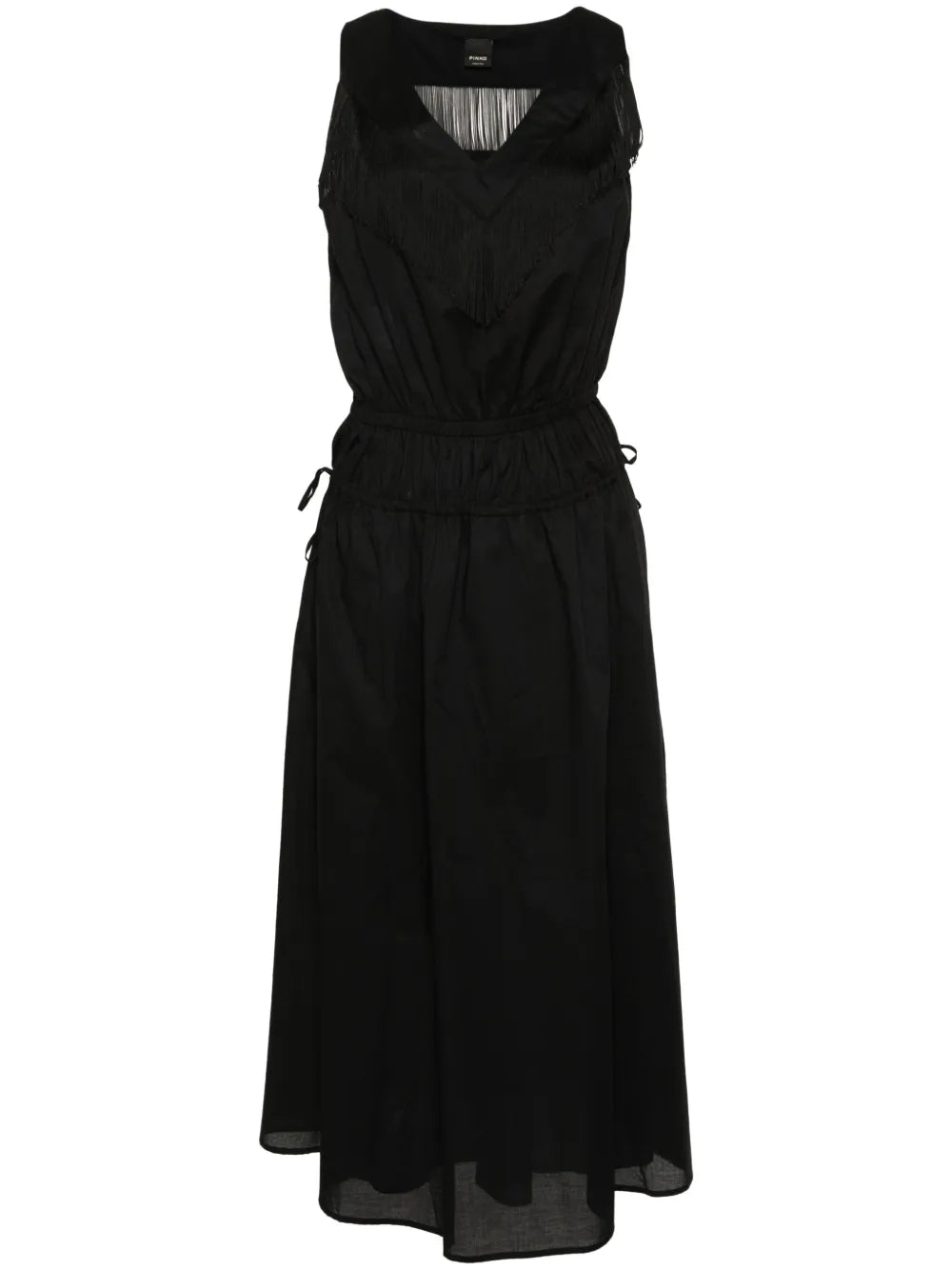 Fringe-Detail Cotton Midi Dress