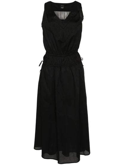 Fringe-Detail Cotton Midi Dress