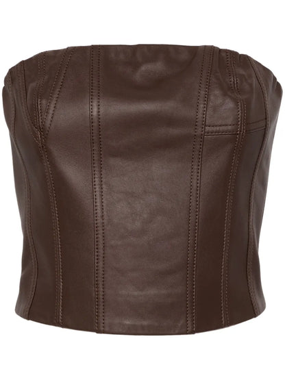 Bustier-Style Leather Top