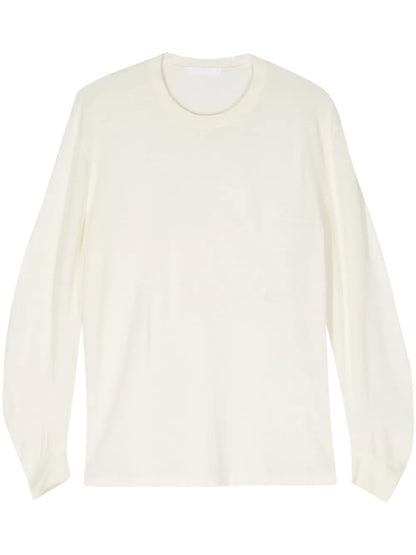 Curve-Sleeve Fine-Knit Jumper