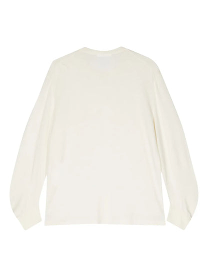 Curve-Sleeve Fine-Knit Jumper