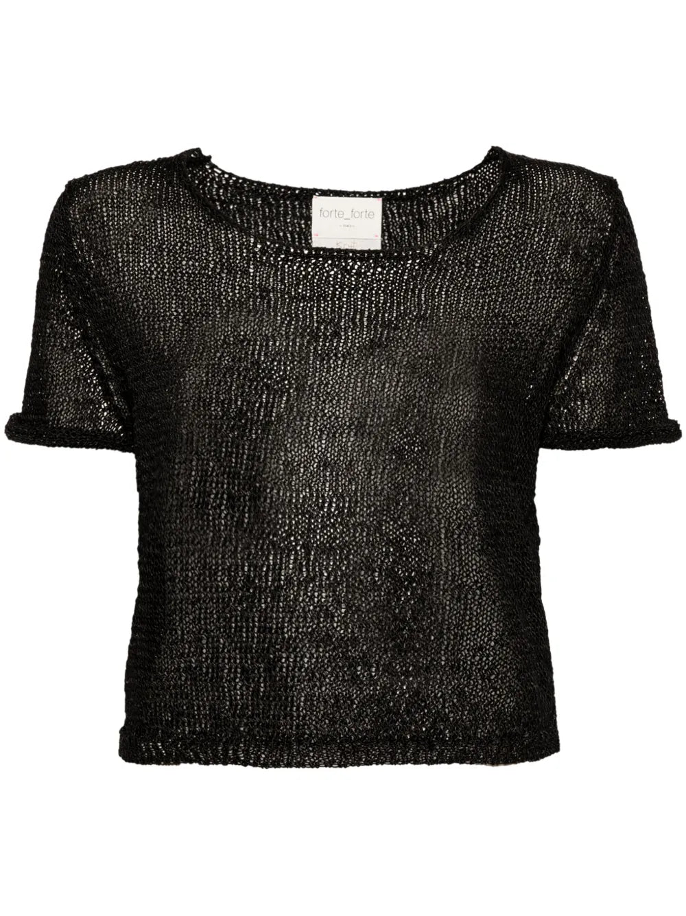Open-Knit Crop T-Shirt