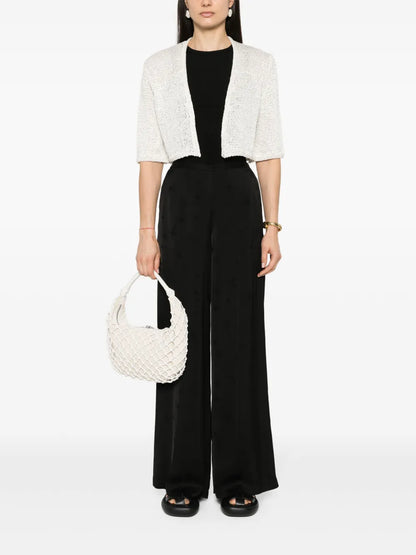 Fisherma'S-Knit Cropped Cardigan