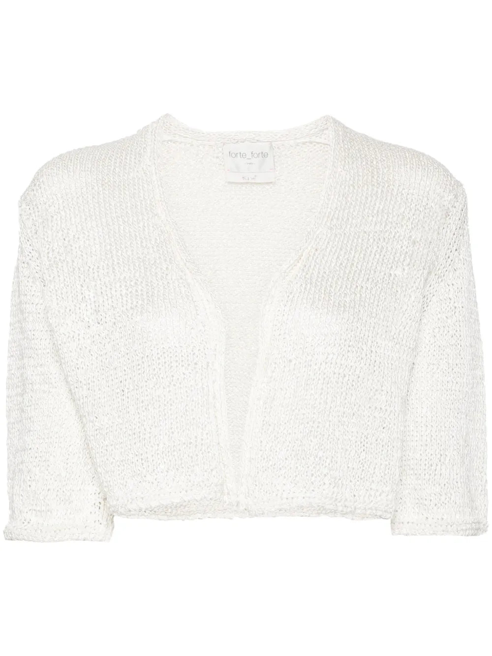 Fisherma'S-Knit Cropped Cardigan