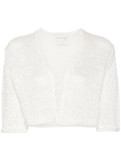 Fisherma'S-Knit Cropped Cardigan