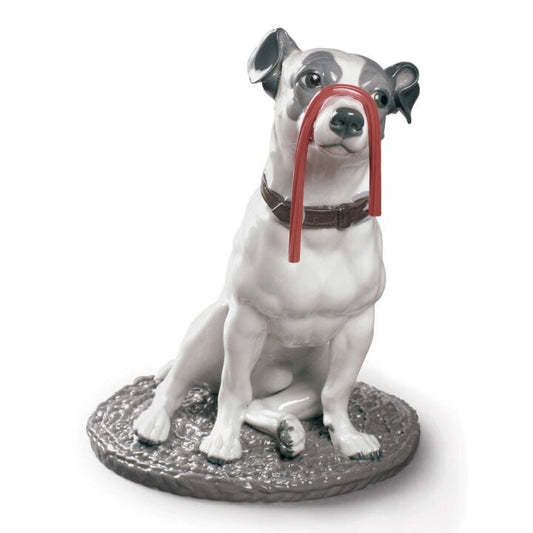 Jack Russell With Licorice Dog Figurine