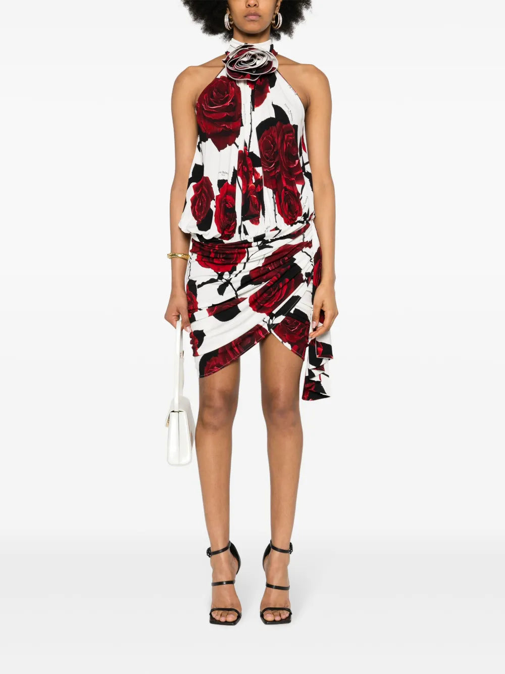 Rose-Print Mini Dress