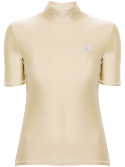 Logo-Print High-Neck T-Shirt