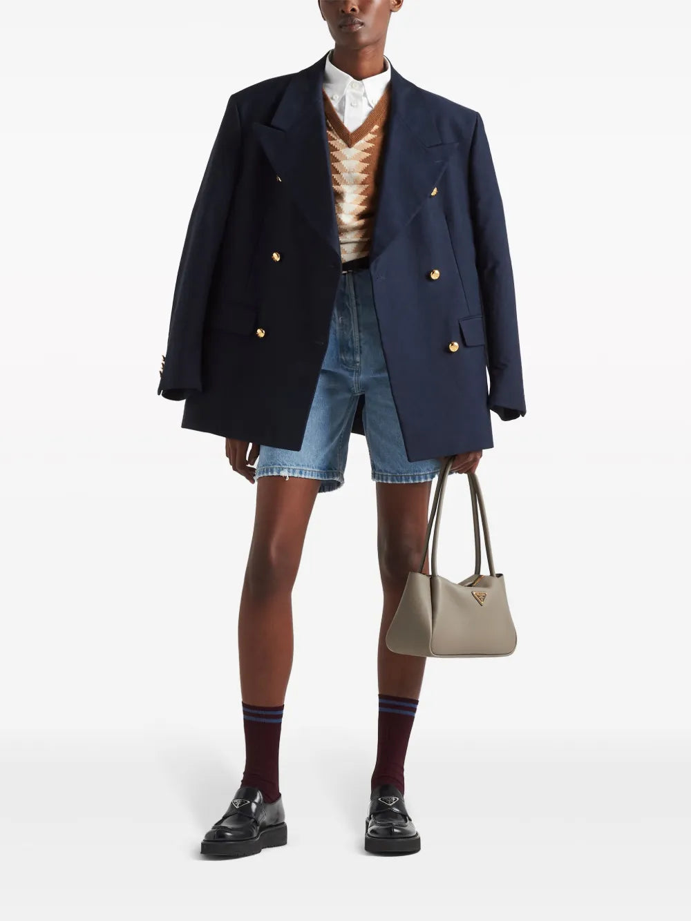 Double-Breasted Cotton Blazer