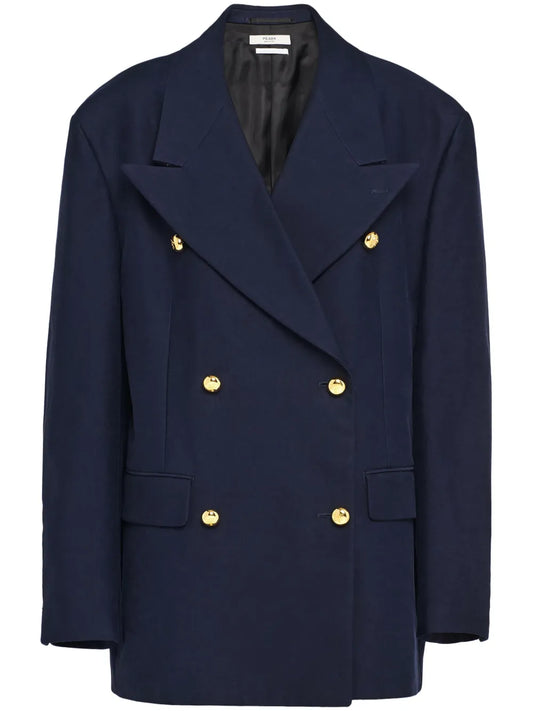 Double-Breasted Cotton Blazer