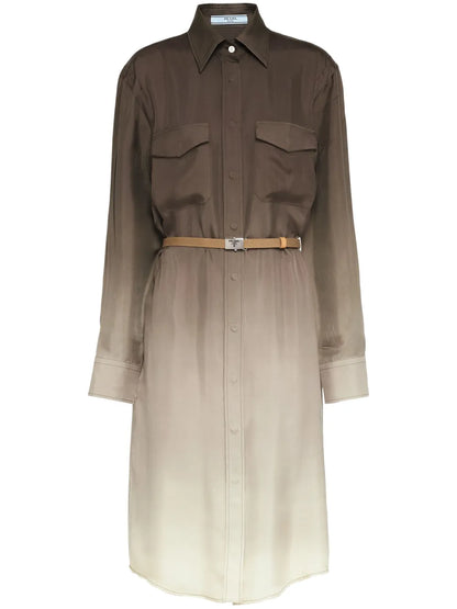 Gradient Silk Shirtdress