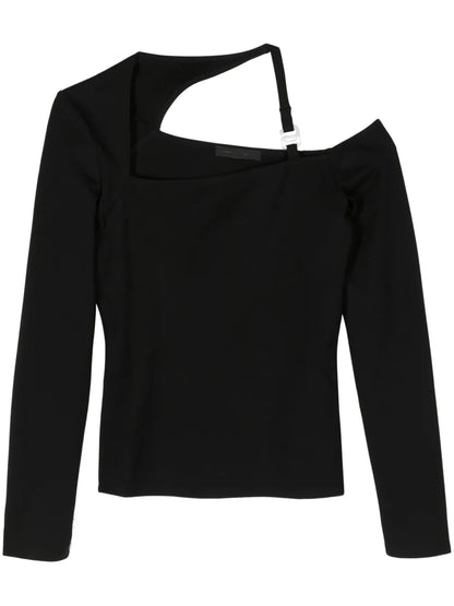Open-Shoulder Long-Sleeve Top