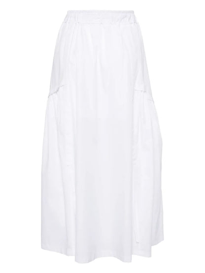 Drawstring-Waist Cotton Midi Skirt