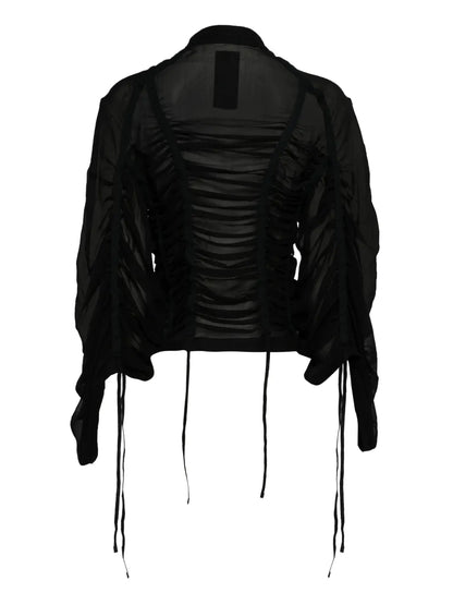 Strap-Detail Draped Top