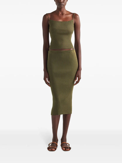 Ribbed-Knit Cotton Tube Skirt