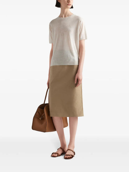 Logo-Jacquard Silk Jumper