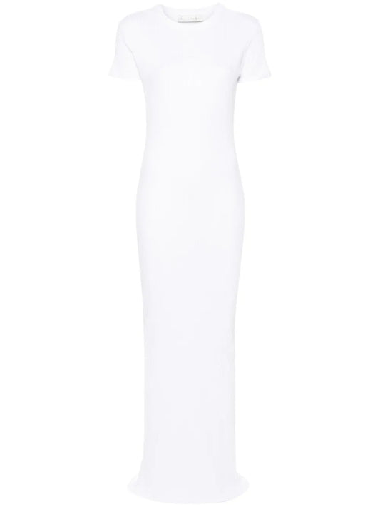 Logo-Embroidered Ribbed Maxi Dress
