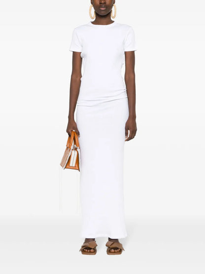 Logo-Embroidered Ribbed Maxi Dress