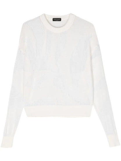 Crew-Neck Open-Knit Jumper