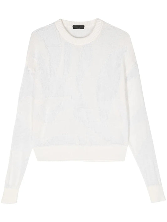 Crew-Neck Open-Knit Jumper