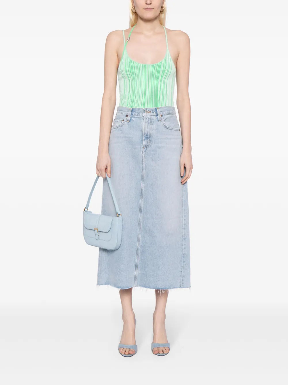 Della High-Rise Denim Skirt