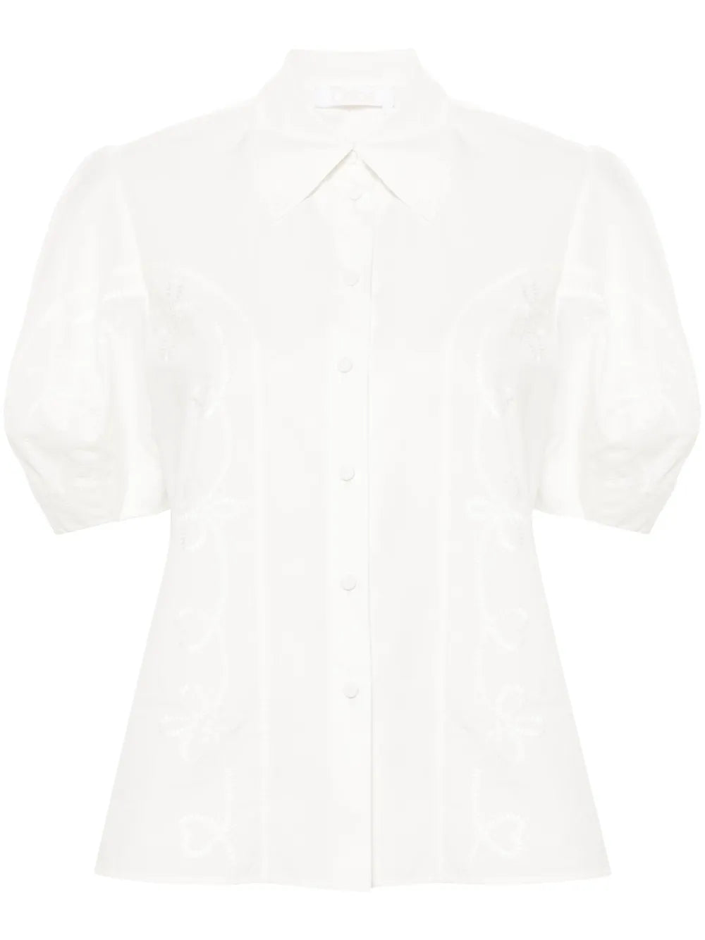 Embroidery-Detail Poplin Shirt