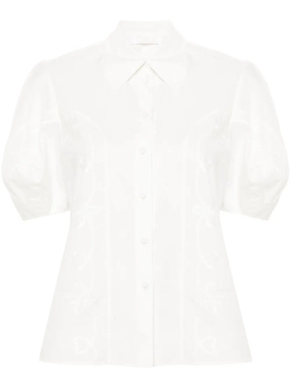 Embroidery-Detail Poplin Shirt