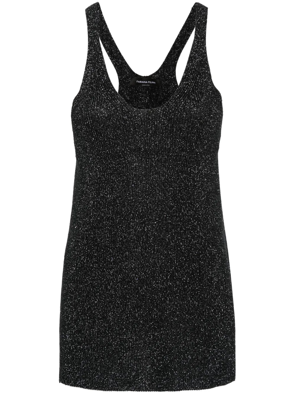 Metallic-Threading Knitted Top
