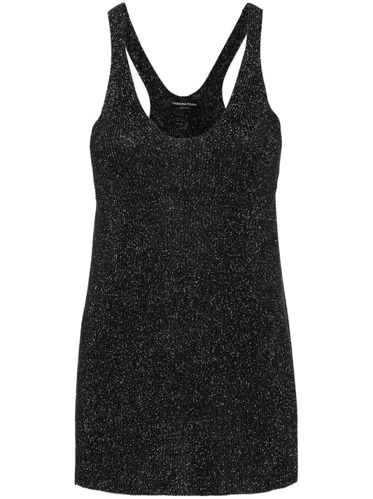 Metallic-Threading Knitted Top